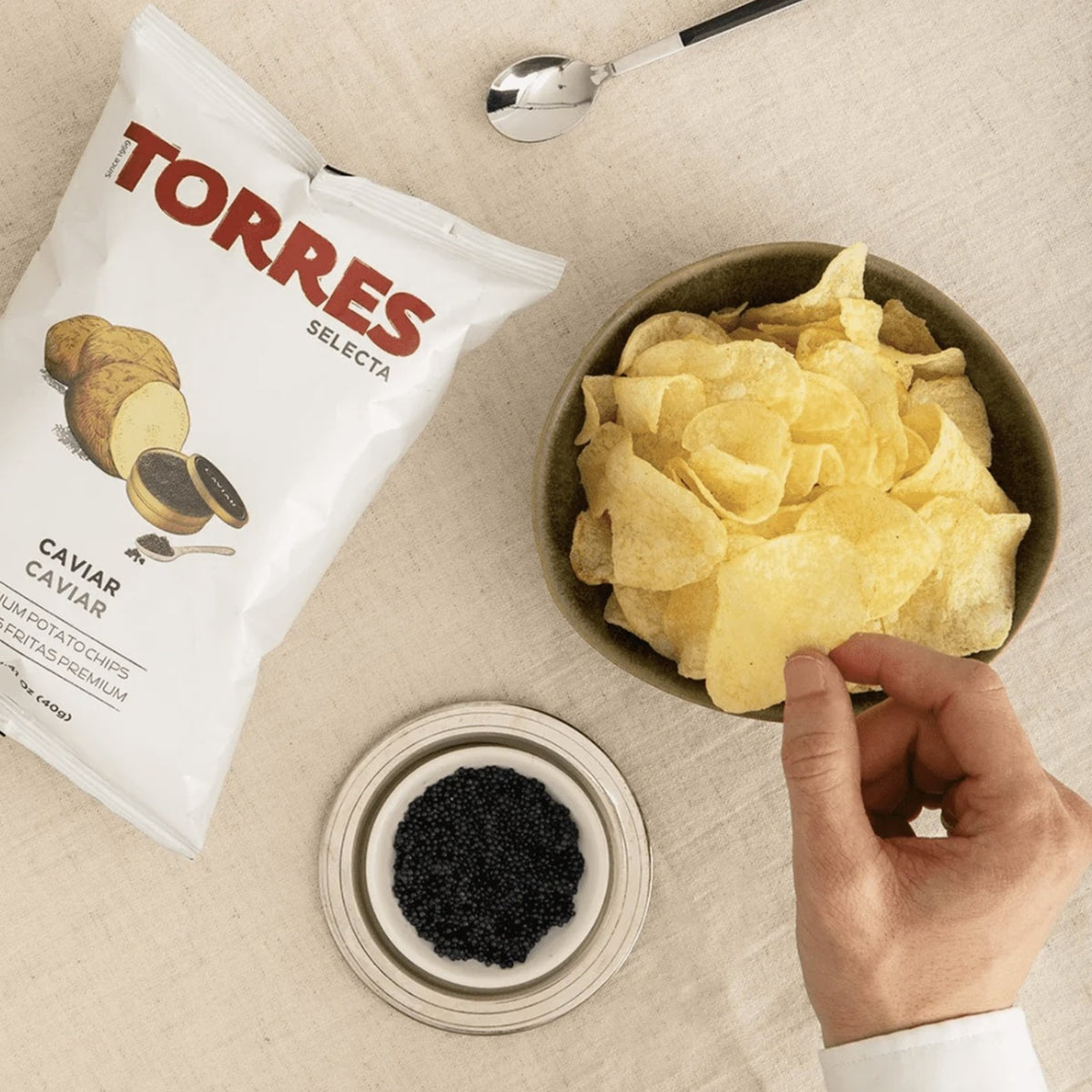 Torres Caviar Potato Chips with caviar