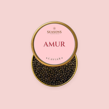 SEASONS Amur Sturgeon Caviar, open tin