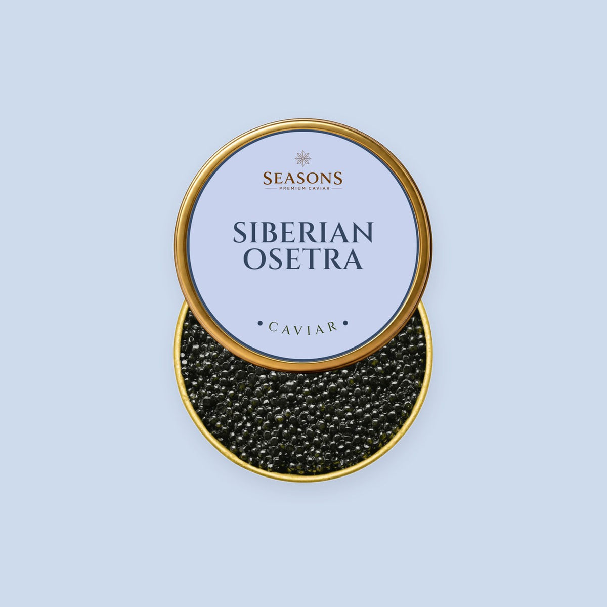 SEASONS Siberian Osetra Caviar, open tin
