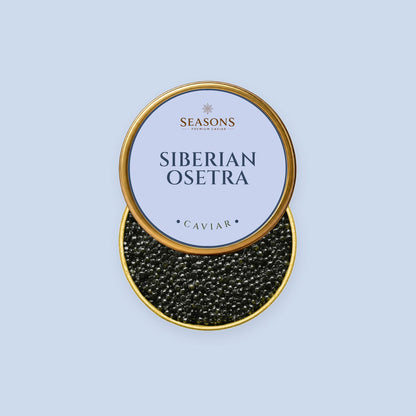 SEASONS Siberian Osetra Caviar, open tin