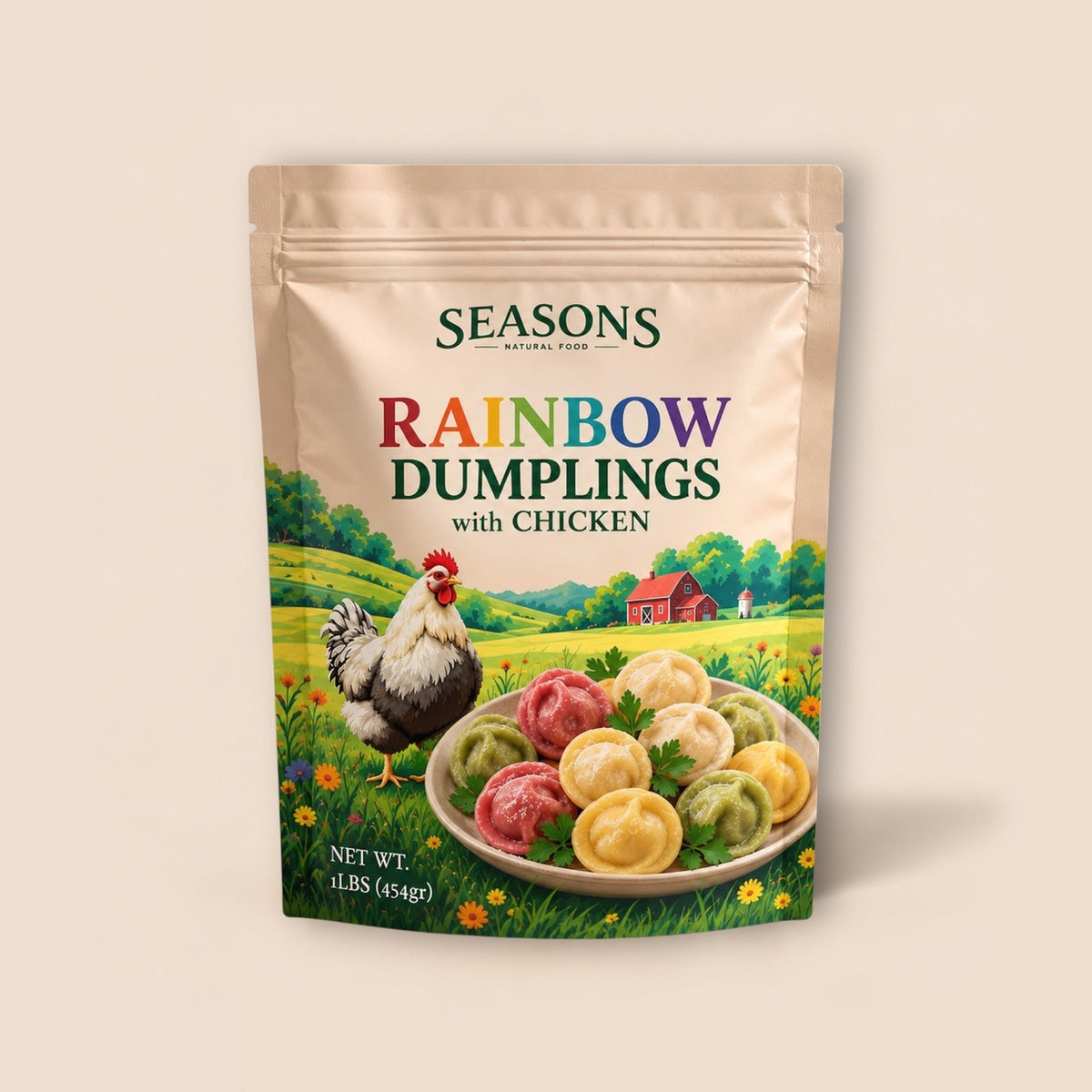 Rainbow Dumplings with Chicken