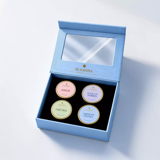 SEASONS Premium Black Caviar Gift Set – Blue Box