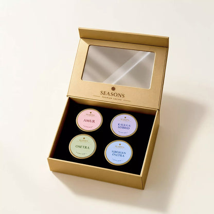 SEASONS Premium Black Caviar Gift Set – Gold Box
