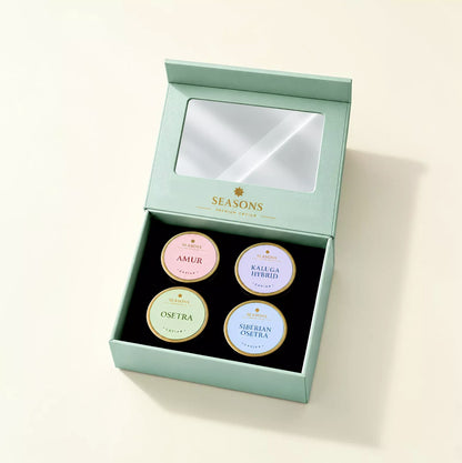 SEASONS Premium Black Caviar Gift Set – Mint Green Box