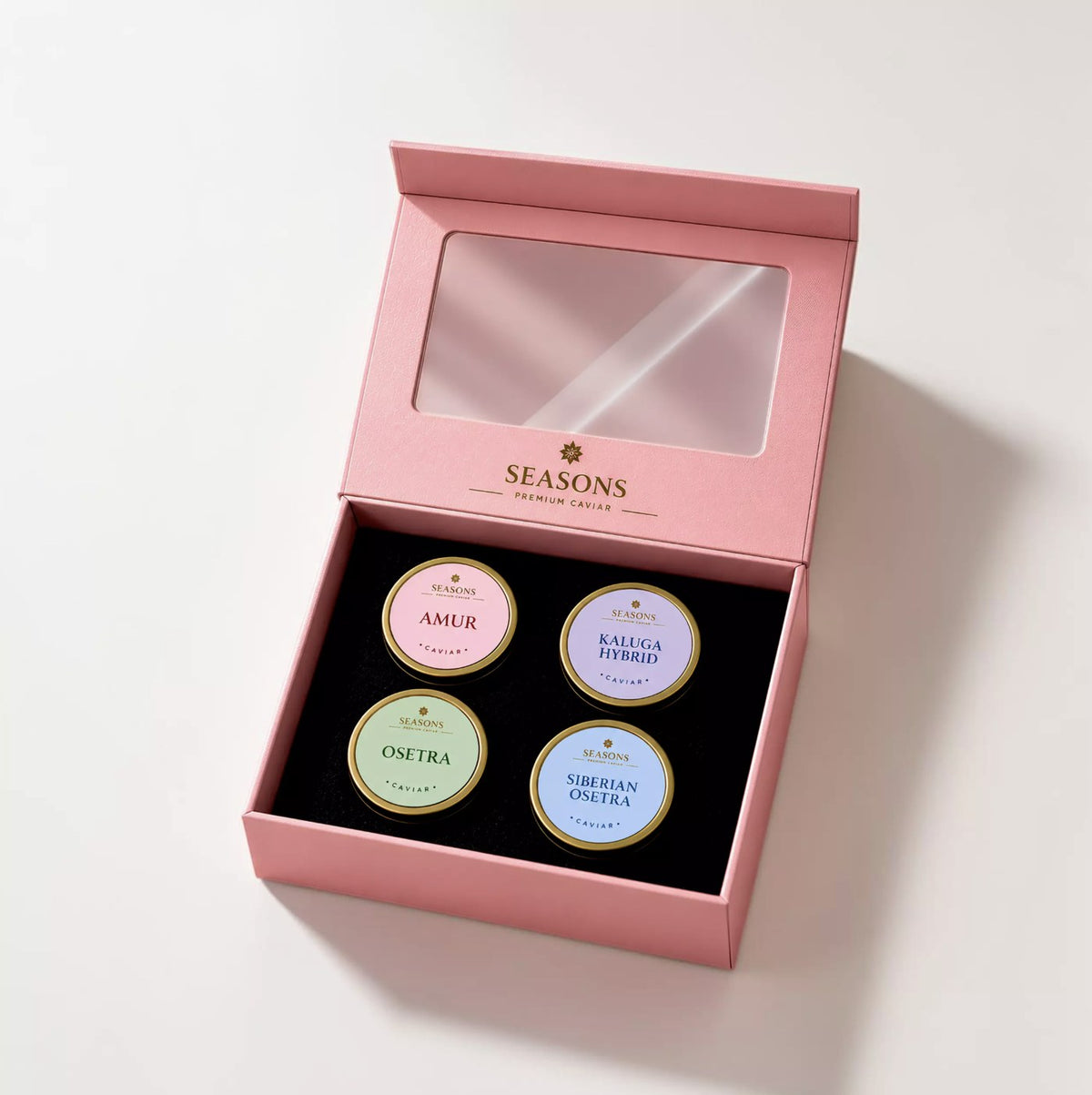 SEASONS Premium Black Caviar Gift Set – Pink Box